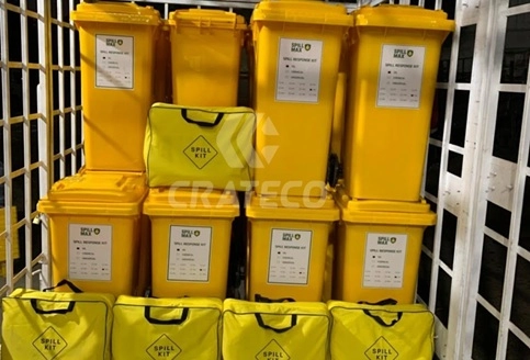 Workplace spill kit for chemical and oil hazard safety and compliance in UAE