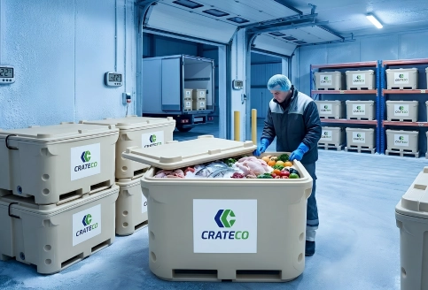 Insulated tubs for temperature control and perishable product storage efficiency by Crateco UAE