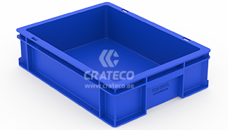 400x300x120mm Closed Plastic Crate for Secure Storage & Transport – Crateco UAE