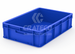 500x325x150mm Closed Plastic Crate for Industrial Storage & Logistics – Crateco UAE