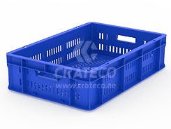 500x325x150mm Ventilated Plastic Crate for Fresh Produce Storage & Transport – Crateco UAE