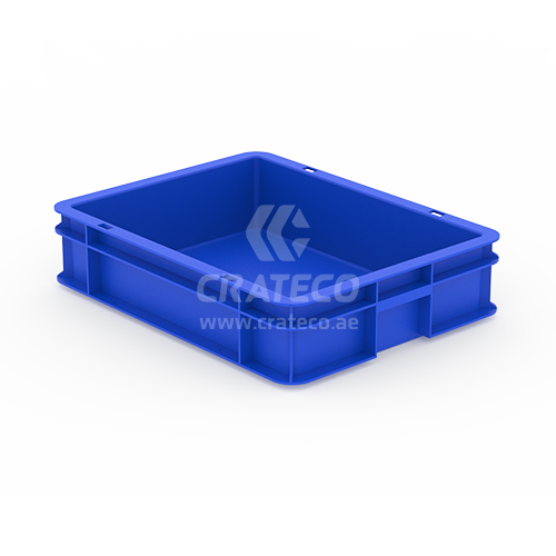 400x300x100mm Closed Plastic Crate for General Goods Storage and Handling – Crateco UAE