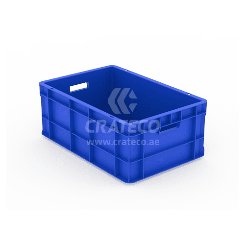 500x325x250mm Closed Plastic Crate with Handle Hole for Easy Carrying – Crateco UAE