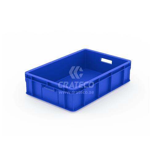600x400x150mm Closed Plastic Crate for Warehouse and Retail Storage – Crateco UAE