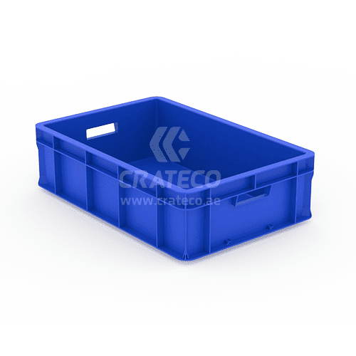 600x400x170mm Closed Plastic Crate with Handle Hole for Ergonomic Handling – Crateco UAE
