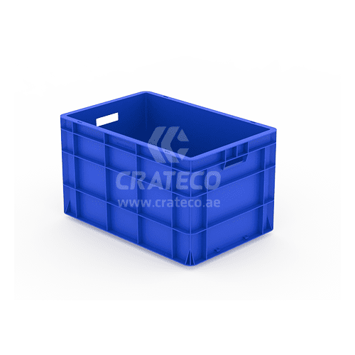600x400x380mm Deep Closed Plastic Crate with Handle Hole for Bulk Storage – Crateco UAE
