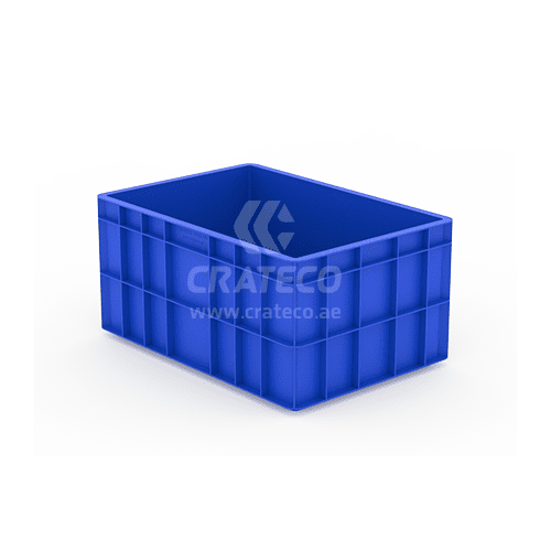 650x450x315mm Large Closed Plastic Crate for Heavy Goods Storage – Crateco UAE