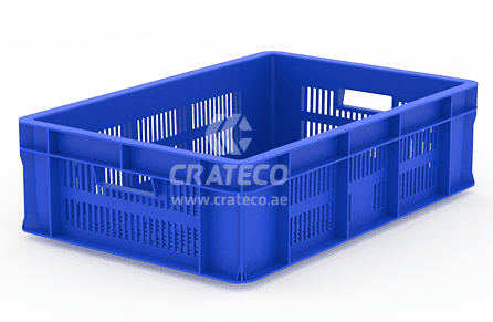 Fully Ventilated Plastic Crate 600x400x170mm – Crateco UAE