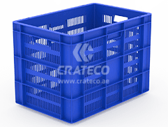 Ventilated Harvest Plastic Crate 600x400x425mm – Crateco UAE